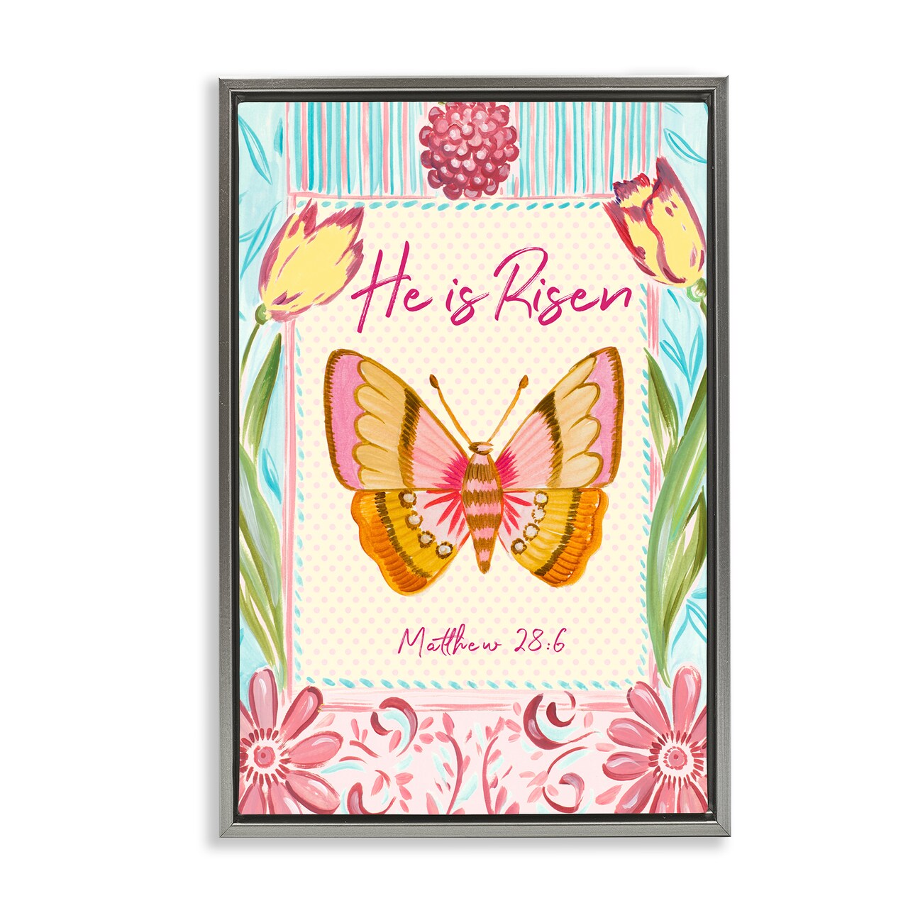 Stupell Industries He Is Risen with Butterfly Floating Frame, design by Ani Del Sol